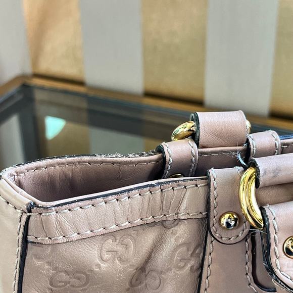 GUCCI Scarlett Pink Guccissima Leather Studded Shoulder Bag - Picture 7 of 11